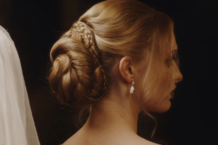 Elegant braided bridal updo