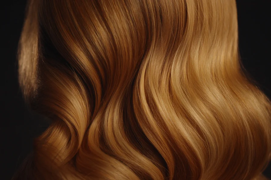 Glossy balayage blonde hair colour